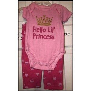 Swiggles 0/3M Baby Girl Hello Lil’ Princess 3pc Set NEW NWT